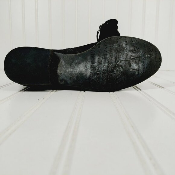 Franco Sarto L Rent Black Woman's Suede Leather Side Zip Ankle Boots I120 - Picture 10 of 12